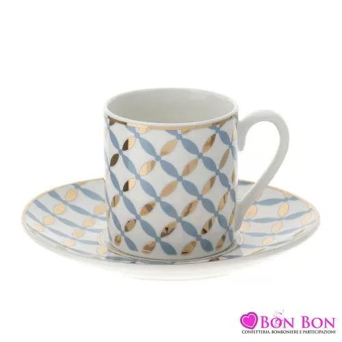 BOX 2 TAZZINE CAFFE' PORCELLANA 12X6CM Hervit - 1