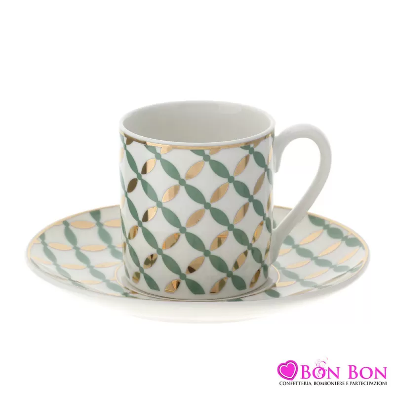 BOX 2 TAZZINE CAFFE' PORCELLANA 12X6 CM Hervit - 1