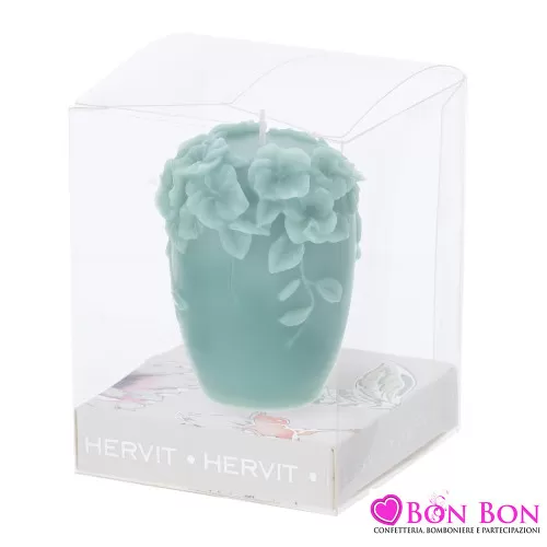 CANDELA SOIA BOUQUET VERDE 6CM Hervit - 1