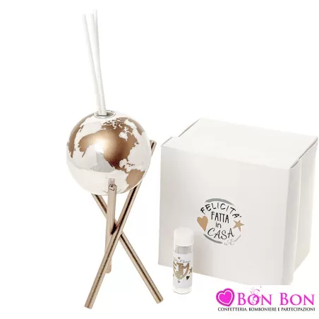 Bomboniera matrimonio profumatore mappamondo con supporto ETM - 1
