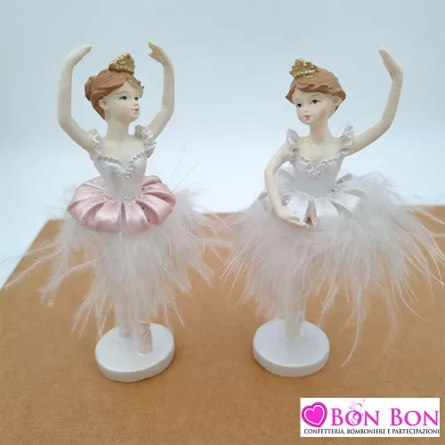 Bomboniera prima comunione ballerina classica con piume ETM - 1