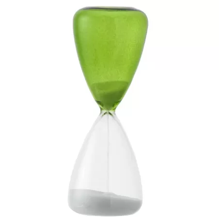 Bomboniera matrimonio clessidra 10 cm trasparente e verde salvia Bagutta - 1