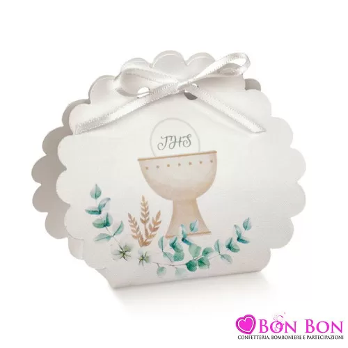 Scatolina porta confetti prima comunione calice smerlata Scotton - 1