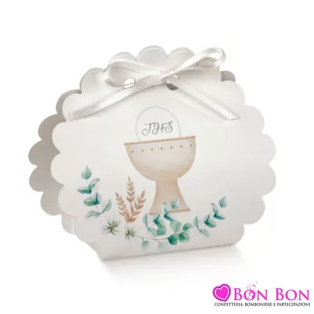 Scatolina porta confetti prima comunione calice smerlata Scotton - 1