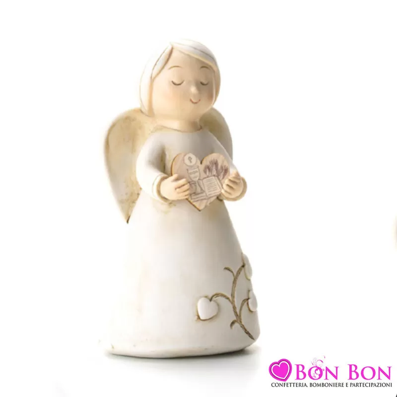 Bomboniera prima comunione angelo con cuore in mano Regali di cuore - 1