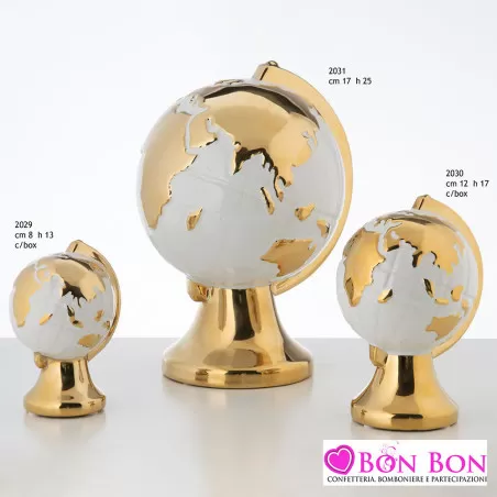 Bomboniere matrimonio mappamondi lux oro in ceramica Encantada - 1