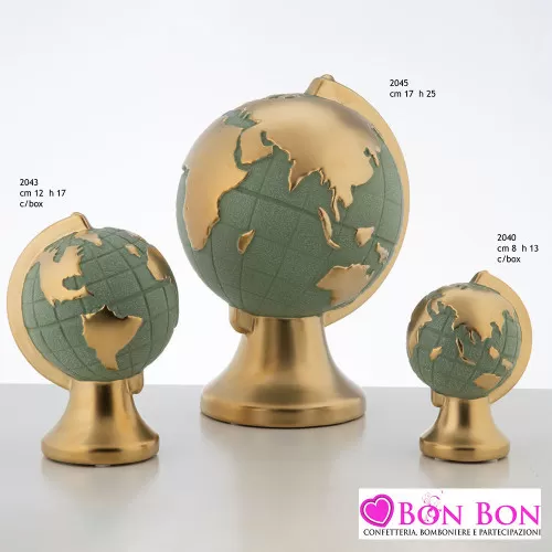 Bomboniere matrimonio mappamondi verdi in ceramica Encantada - 1