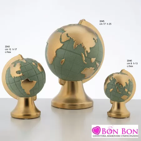 Bomboniere matrimonio mappamondi verdi in ceramica Encantada - 1