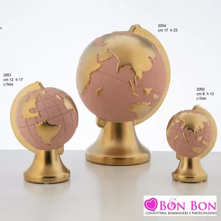 Bomboniere matrimonio mappamondi rosa in ceramica Encantada - 1