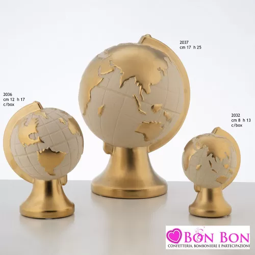 Bomboniere matrimonio mappamondi avorio in ceramica Encantada - 1