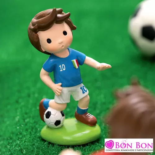 Bomboniera prima comunione calciatore maglia azzurra italia AD - 1