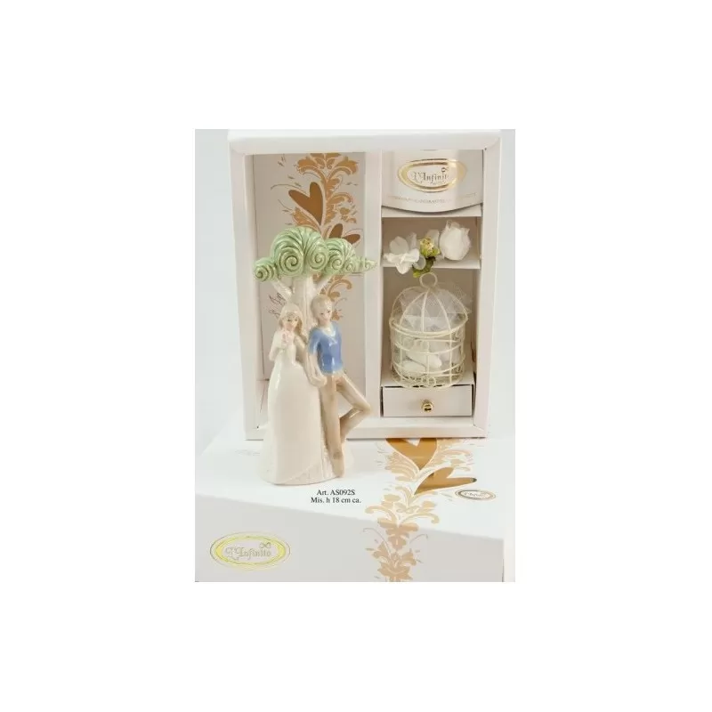 Coppia sposi con albero in porcellana Infinito - 1