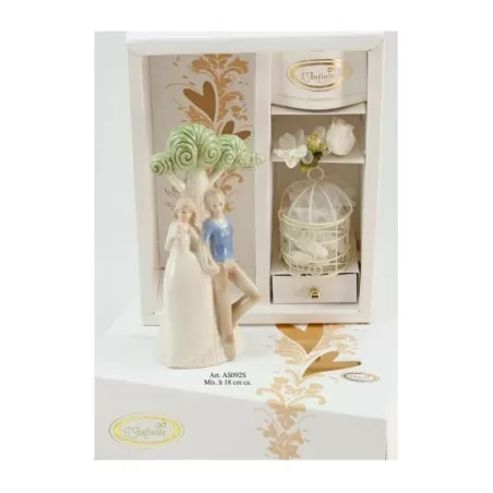 Coppia sposi con albero in porcellana Infinito - 1