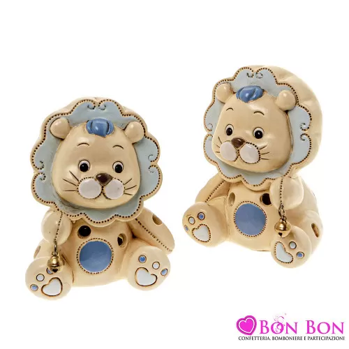 Bomboniera nascita e battesimo leone con campanellino ETM - 8