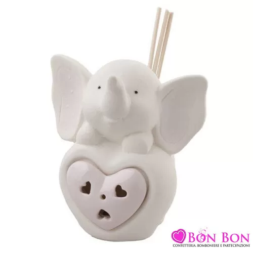 Bomboniera battesimo profumatore elefante rosa Royal Gifts - 1
