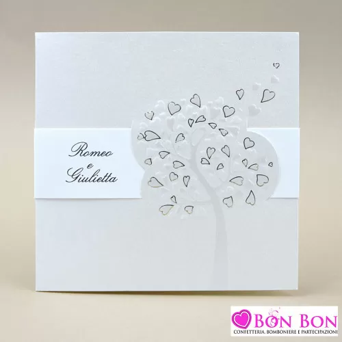 Partecipazione matrimonio con albero della vita dorata Alessia Partecipazioni - 1