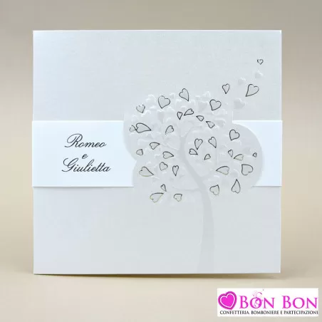 Partecipazione matrimonio con albero della vita dorata Alessia Partecipazioni - 1