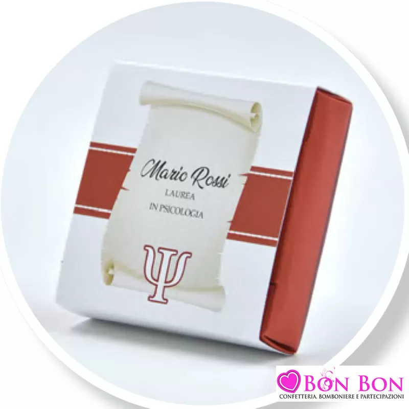 Scatolina personalizzata per laurea in psicologia con pergamena - 1
