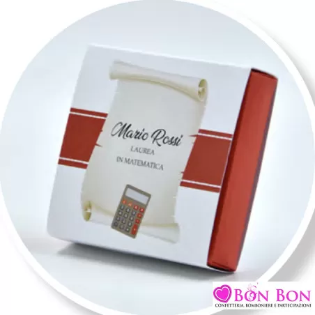 Scatolina personalizzata per laurea in matematica con pergamena - 1
