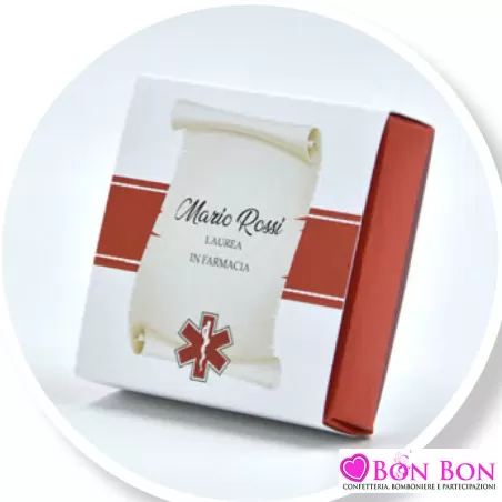 Scatolina personalizzata per laurea in farmacia con pergamena - 1