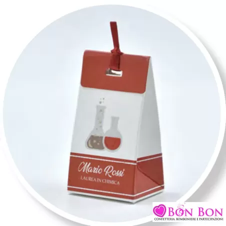 Scatolina personalizzata per laurea in chimica con provette - 1