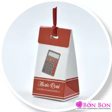 Scatolina personalizzata per laurea in matematica con calcolatrice - 1