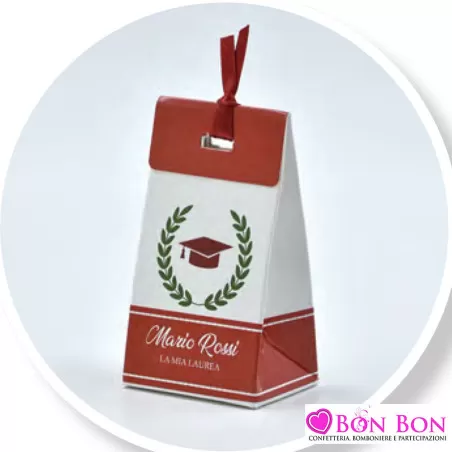 Scatolina personalizzata per laurea con tocco e alloro - 1