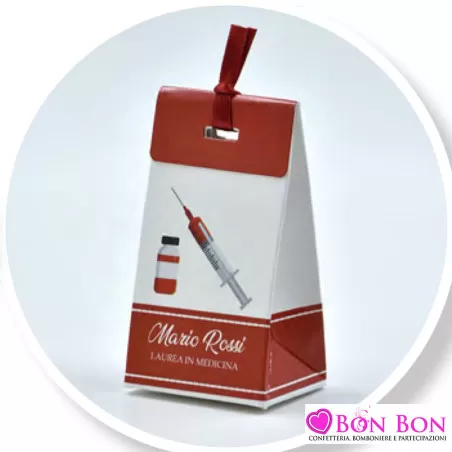 Scatolina personalizzata per laurea in medicina con siringa - 1