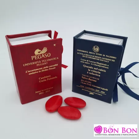 Scatolina laurea con tesi stampata in oro - 1