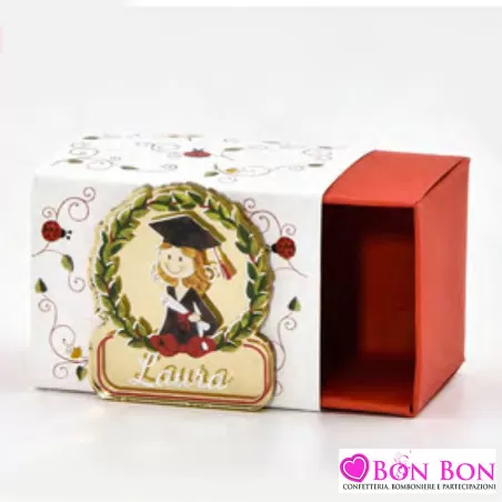 Scatolina personalizzata per laurea con magnete laureanda - 1