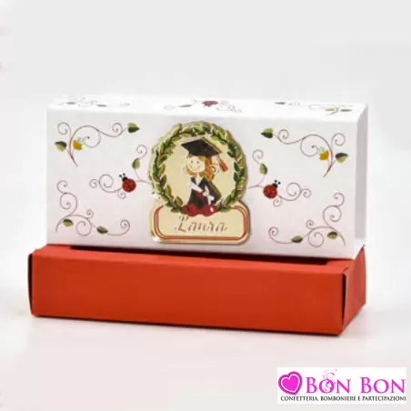 Scatolina personalizzata per laurea con magnete laureanda grande - 1