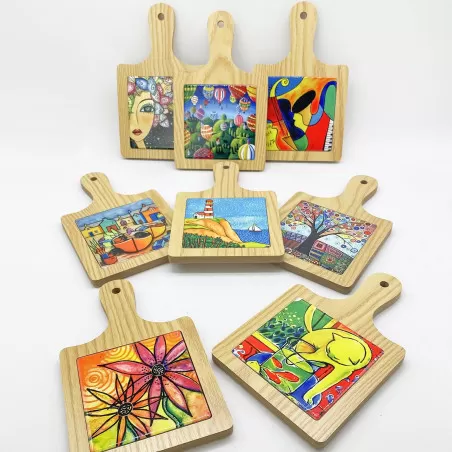 Bomboniera matrimonio sottopentola tagliere con dipinto Linea elle - 3