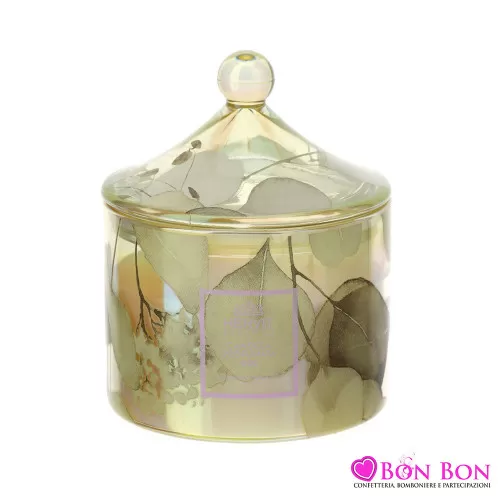 Bomboniera matrimonio candela botanic pagoda gialla Hervit - 1