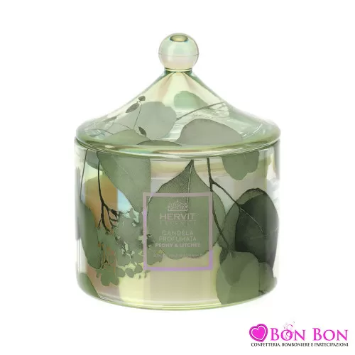 Bomboniera matrimonio candela botanic pagoda verde Hervit - 1