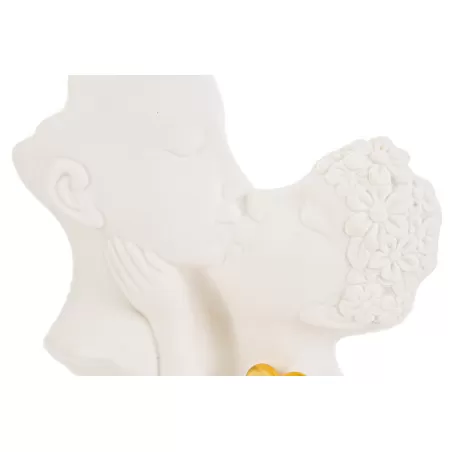 Bomboniera originale matrimonio coppia sposi porcellana con cuore oro - 3