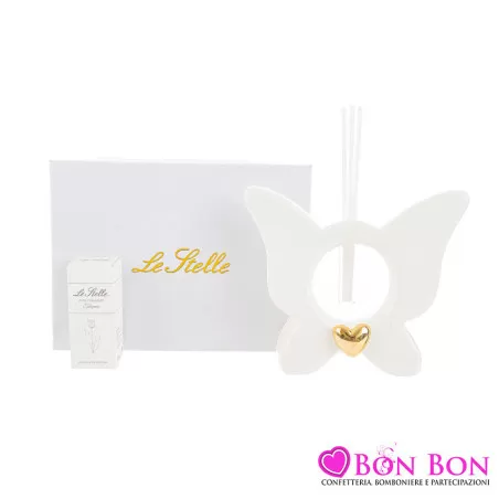 Bomboniere matrimonio profumatore farfalla bianca - 1