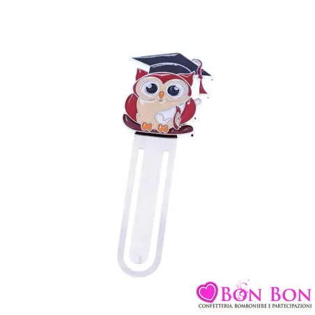 Bomboniera laurea segnalibro gufo in metallo smaltato Greenford - 1