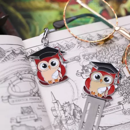 Bomboniera laurea segnalibro gufo in metallo smaltato Greenford - 2