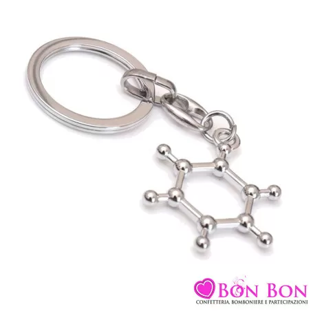 Bomboniera laurea in biologia portachiavi atomo in metallo Greenford - 1