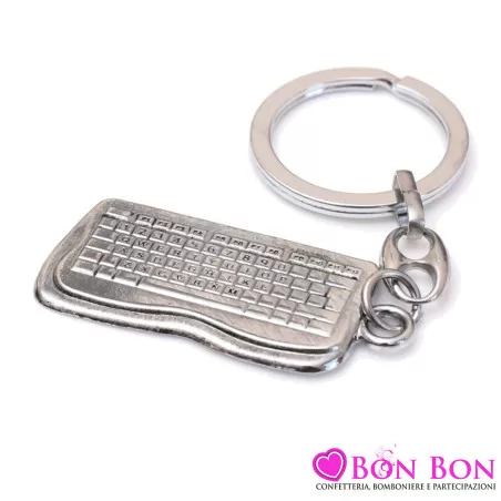 Bomboniera laurea in informatica portachiavi tastiera in metallo Greenford - 1
