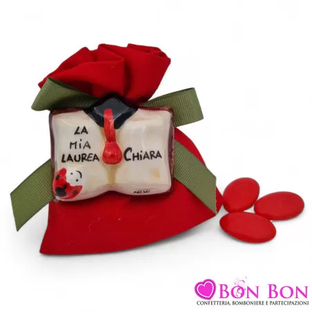 Sacchetto confetti laurea con bomboniera libro personalizzato - 1