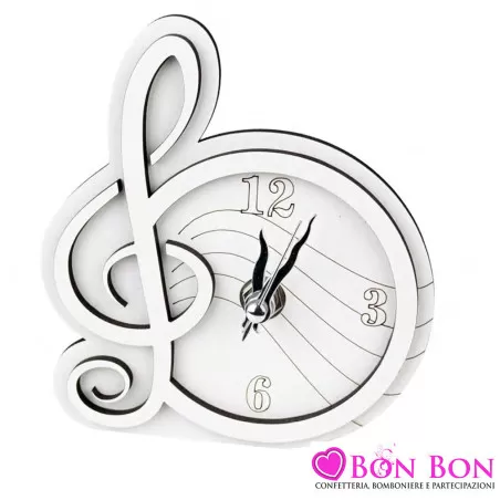 Bomboniere matrimonio musicale orologio con chiave di violino Argenti preziosi - 1