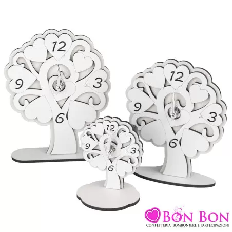 Bomboniere matrimonio orologi albero della vita in legno Argenti preziosi - 1