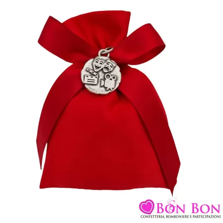 Bomboniera laurea ciondolo dams in bagno argento Tabor - 2