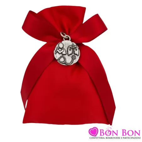 Bomboniera laurea in pneumologia ciondolo in bagno argento Tabor - 2