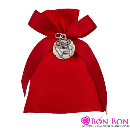 Bomboniera laurea ciondolo chef in bagno argento Tabor - 1