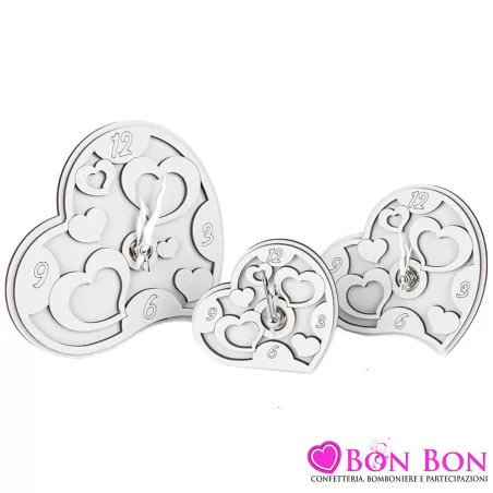 Bomboniere per matrimonio orologi cuore in legno Argenti preziosi - 1