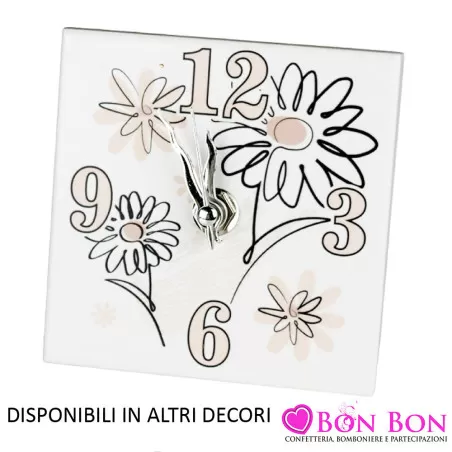 Bomboniere per matrimonio orologi con piastrella con disegno Argenti preziosi - 1