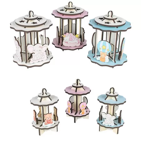 Bomboniera battesimo giostrina musicale con carillon Le stelle - 1