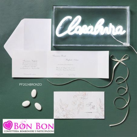 Bomboniera Matrimonio Claraluna 2025 - Portafoto in Legno con Disegno di Fiori e Frase Rosa